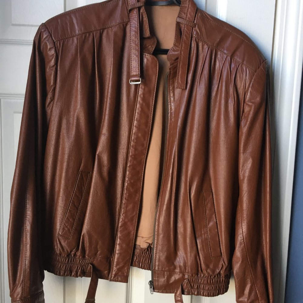 Great Leather Bomber Jacket